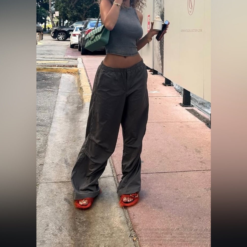 Zara grey part nylon pants